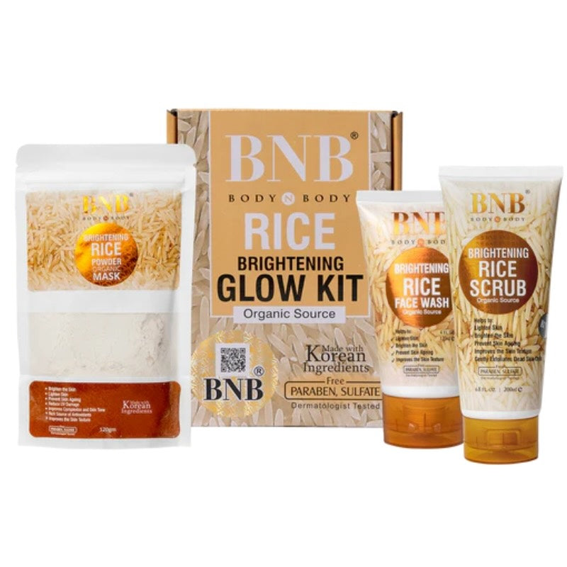 BNB Rice Extract Bright & Glow Kit – 3 in 1 Whitening Facial