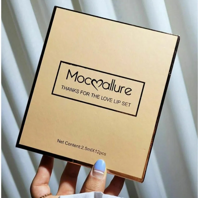 12 Pcs Mocallure Matte Lipstick Set Waterproof & Long-Lasting