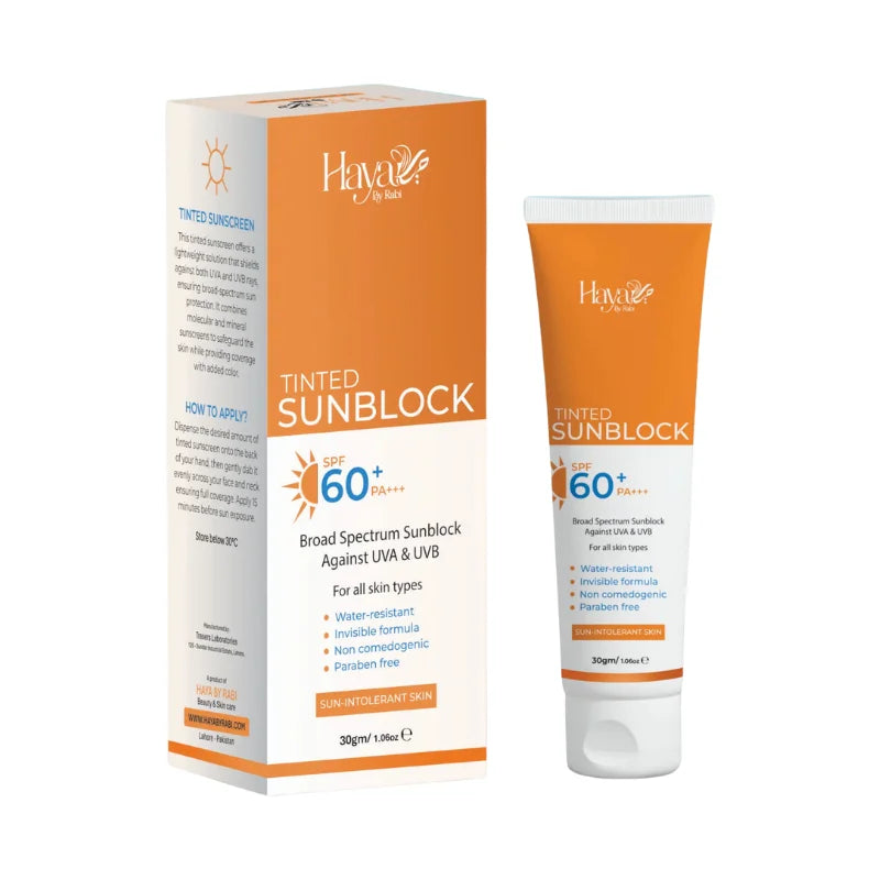Haya Tinted Sunblock SPF 60+ Natural Tint UV Protection