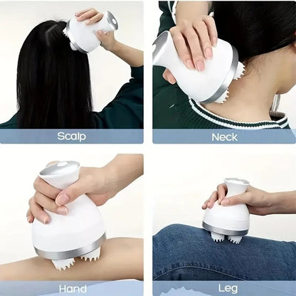 Scalp Massager  Electric Meridian Massage with 4 Moveable Clusters