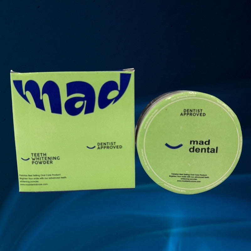 Mad Dental Care Teeth Whitening Powder – Dentist Approved | Natural Enamel-Safe Formula for Bright Smile (Pack of 2)