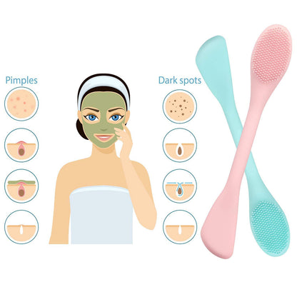 Double-Ended Silicone Face Mask & Cleansing Brush (Pack of 2)