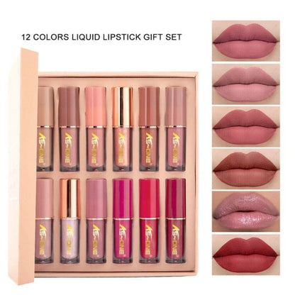 12 Pcs Mocallure Matte Lipstick Set Waterproof & Long-Lasting