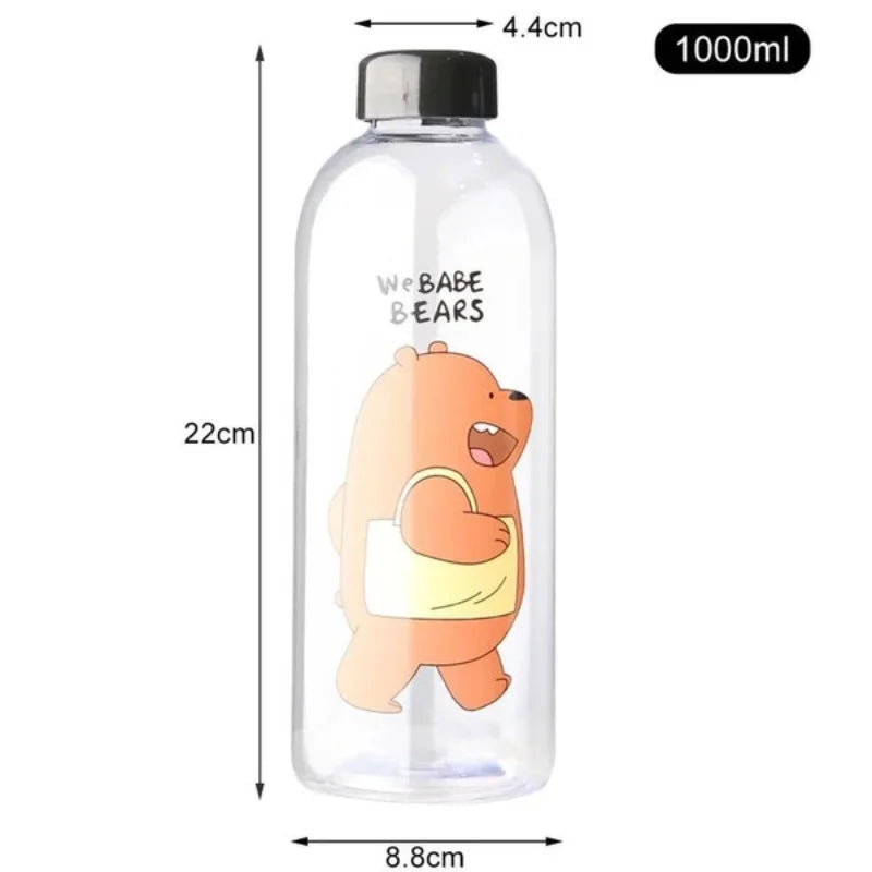 We Babe Bears Frosted Plastic Water Bottle with Straw 1000ml