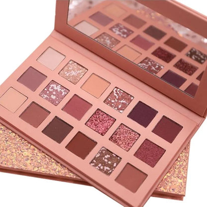 18 Colors Nude Eyeshadow Palette | Matte & Shimmer Pigmented Shades