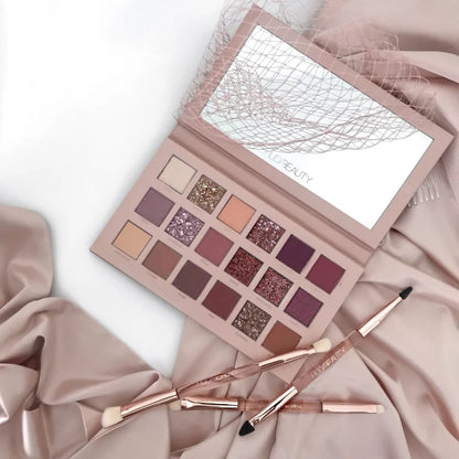 18 Colors Nude Eyeshadow Palette | Matte & Shimmer Pigmented Shades