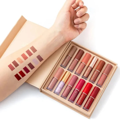 12 Pcs Mocallure Matte Lipstick Set Waterproof & Long-Lasting
