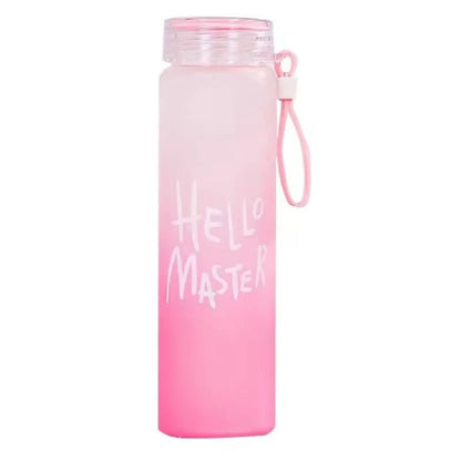 Hello Master Frosted Glass Water Bottle 400ml