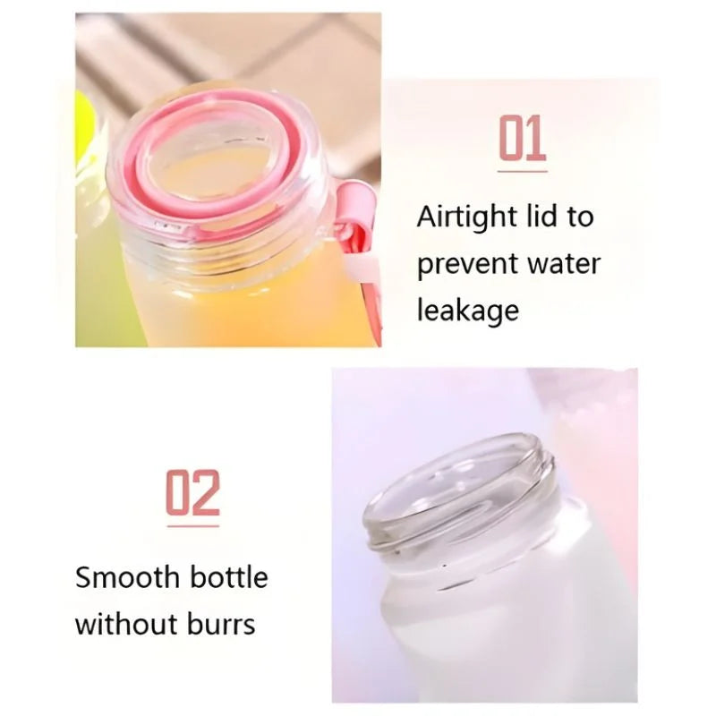 Hello Master Frosted Glass Water Bottle 400ml
