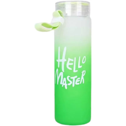 Hello Master Frosted Glass Water Bottle 400ml
