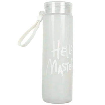 Hello Master Frosted Glass Water Bottle 400ml