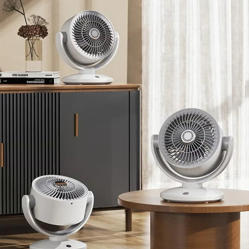 Oscillating Desktop Circulating Fan FT-905 | Rechargeable Mini Table Fan with LED Display & 3 Speeds