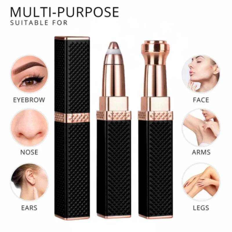 2-in-1 Flawless Facial Hair Remover & Eyebrow Trimmer | USB Rechargeable, Painless & Portable | Random Color