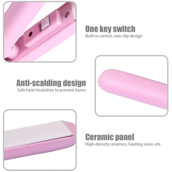 Mini Portable Ceramic Hair Straightener & Curler
