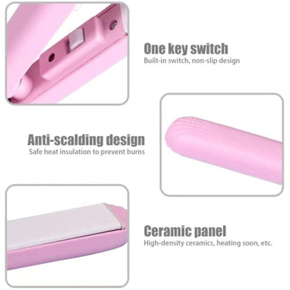 Mini Portable Ceramic Hair Straightener & Curler