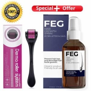 FEG Plus Hair Growth Spray 50ml + Derma Roller 0.5mm (2 IN 1 Hair Growth Bundle), front view