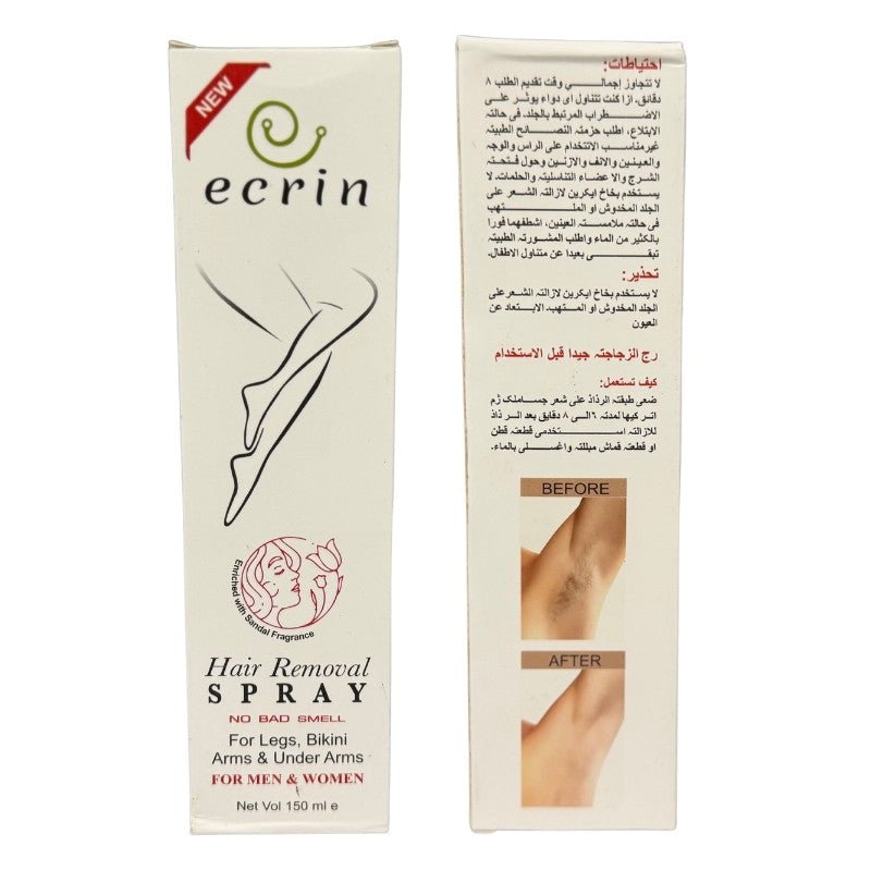 Ecrin - Hair Removal Spray For Men and Women, in use
