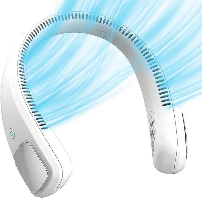 Portable Neck Fan USB Rechargeable 3-Speed, side view