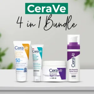CeraVe 4-in-1 Skincare Kit, Cleanser, Serum, Sunblock & Night Cream, front view