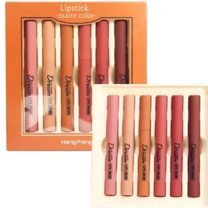 Hengfang Matte Lipstick 6-Piece Set Nude Shades, front view