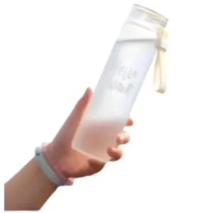 Hello Master Frosted Glass Water Bottle 400ml, front view