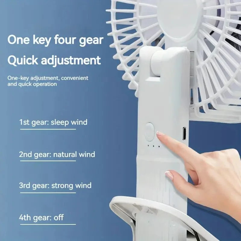 3-in-1 Clip Fan Handheld, Desktop & Wall Mounted Portable Fan 3 Speed Modes, packaging