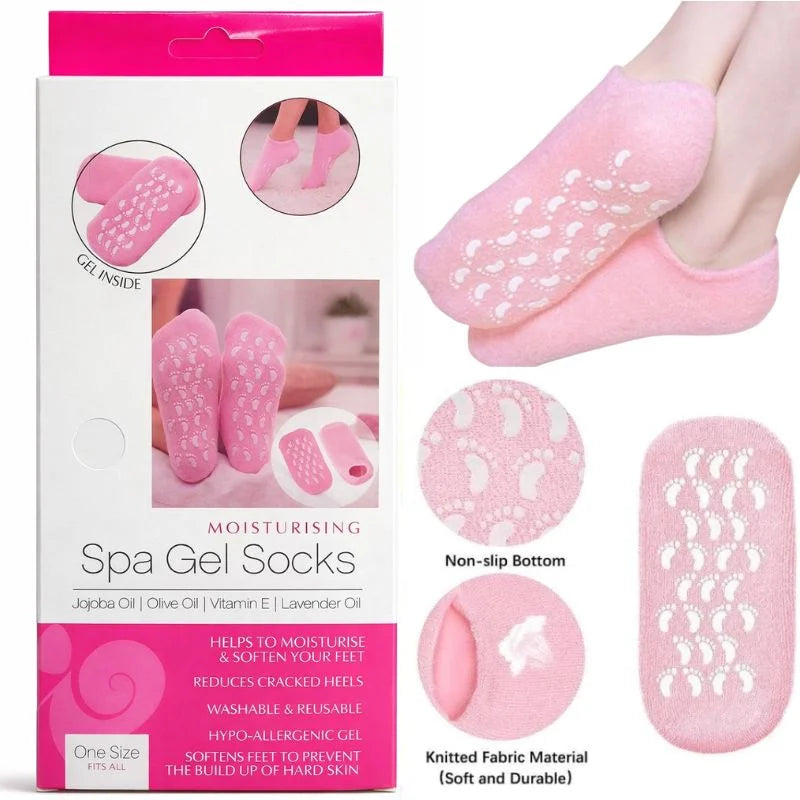 Reusable Silicone Spa Gel Socks for Dry Feet & Cracked Heels, front view