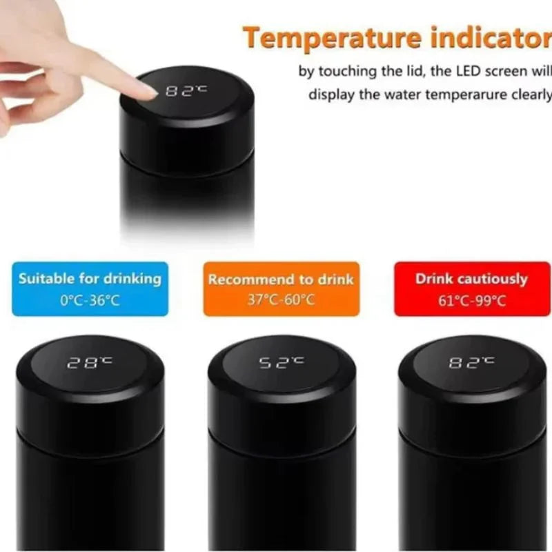 LED Temperature Display Stainless Steel Vacuum Water Bottle 500ml, packaging