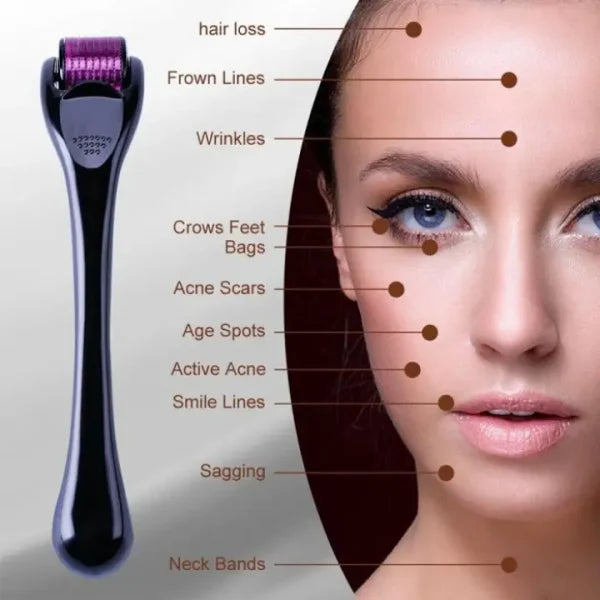 Derma Roller 0.5mm for Hair & Skin Therapy, in use